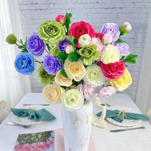 Fiori decorativi 5 pezzi Testa di rosa Bouquet artificiale Decorazioni per la casa Sposa Matrimonio con fiori Accessori per la decorazione della stanza nuziale Hochzeit