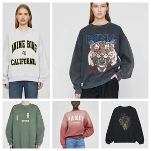 24SS Women's Hoodies New Outlets AB Tiger Head White Ink Digital Printing Wash Water Stir fry Color Stir fry Snow annie Flower Make Old Sweater Girl