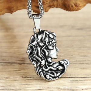 Anhänger Halsketten Gothic Vintage Medusa Halskette Für Männer Frauen Edelstahl Griechische Mythologie Punk Mode Schmuck Geschenk Großhandel