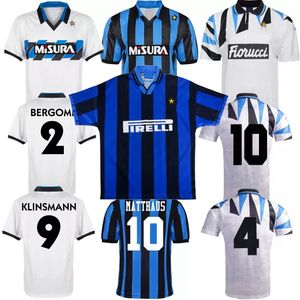 1988 1989 1990 91 92 93 94 95 96 97 Inter Retro 축구 저지 Brehme Bergomi Matthaus Berti Zenga Serena Klinsmann Recoba Zanetti Milan 빈티지 클래식 풋볼 셔츠