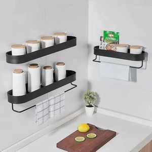 Regale Badezimmer Regale Schwarzes Wandregal Küchentuchhalter Rack Dusche Aufbewahrungskorb Organizer Metall Nagelfrei 231204