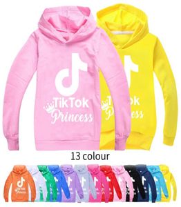 S Princess Tiktok Kids Bluzy z kapturem z długim rękawem Boygirl Tops Teen Dzieci