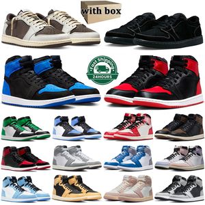 1s Jumpman 1 Баскетбольные кроссовки Мужчины Женщины Low Mocha Black Phantom Stain Bred Lost and Found UNC Toe Patent Bred Lucky Green Spider Мужские кроссовки для спорта на открытом воздухе 36-47