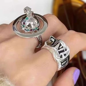 Viviennely Westwoodly The classic star the the West the cool three-dimensional planet Saturn crown design fine polishing texture overlapping ring lady