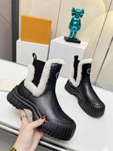 Ladies Ankle Boots Polar Suede Boa White Sole Platform Short Boots Leather Black Sock knit Comfy Casual Fashion Mid Calf Shoe Boots With Box