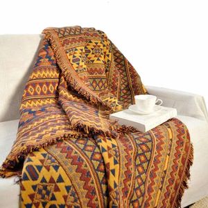 Coperta con filo lavorato a maglia bohemien sul letto Copridivano decorativo per asciugamano Plaid Arazzo da parete con tovaglia 240106
