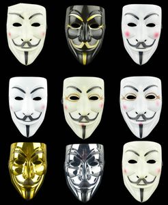 V Maschere per feste per maschera di vendetta Anonimo Guy Fawkes Fancy Costume per adulti Accessorio per feste Cosplay Maschere di Halloween2213975