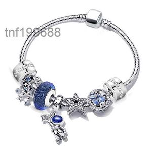 Luxus-Armbänder aus Sterlingsilber, Perlen-Set, Galaxie-Kollektion, Diy-Astronauten-Modeschmuck, geeignet für Original-Anhänger, Damen-Geschenke, 16–21 cm, RAE1