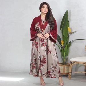 Ethnic Clothing Eid Mubarak Abaya Women Muslim Printed Maxi Dress Vintage Kaftan Turkey Arab Islamic Party Gown Morocco Jalabiya Vestidos