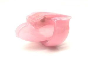 Pink HT V4 Super Small Male Chastity Cage med 4 Penis Ring Plastic Cock Cage Penis Bondage Fetish Chastity Belt Vuxen Sex Toy S085795230