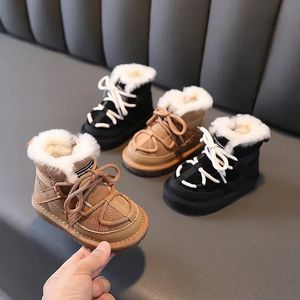 Winter Children Snow Boots Comfort Warm Plush Toddler Boys Shoes Non-slip Fashion Baby Girls Boots Kids Cotton Shoes size 18-30 240108