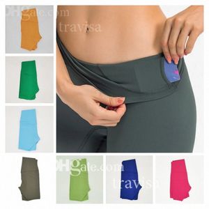 LU-01 Align Summer Women Sports Yoga Shorts Equitação Cintura Alta Gym Workout Pants Running Lift Butt Cintura Calças Curtas d2Fz #