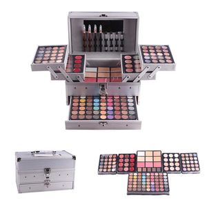 Ställer in multifunktion Comestic Kit Allinone Eyeshadow Makeup Borstes Lipstick Make Up Set Palette Case Professional Makeup Artist Box