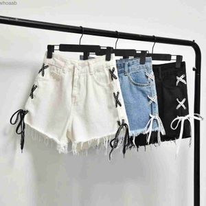 Women's Shorts Sexy Tassel Denim Shorts Women 2023 Summer Lace Up Jeans Shorts Plus Size S-6XL Casual Streetwear Shorts Femme High Waist Jeans YQ240108