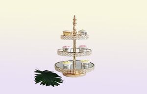 Andra Bakeware 315st Crystal Cake Stand Set Metal Mirror Cupcake Decorations Dessert Pedestal Wedding Party Display Tray Drop Del3366823