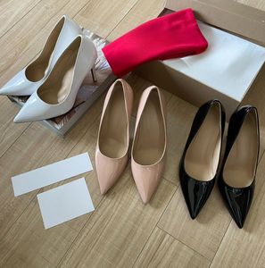 Designer-Absätze, Schuhe für Damen, rote Unterteile, Absätze, Bürokleid-Schuhe, Ballerinas, glänzende Absätze, schwarze, nackte Lackleder-Damenpumps