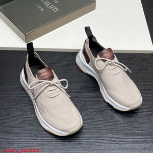 Läder sneaker berluti casual skor Berluti Shadow Grey Men's Sports Shoes Detta strumpor har ett bekvämt inre foder HB6H