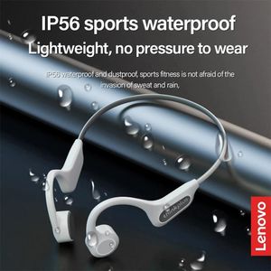 Earphones Lenovo X3 Pro Bone Conduction Bluetooth Earphone Wireless Headphones Waterproof with Mic Headphones Not Inear Headset White