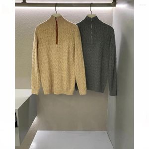 Erkek Sweaters Örme Külot Twisted Çiçek Yün Kazak Lp Sonbahar Kış Yarım Yavaş Belktlenek Günlük Top