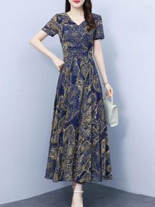 Party Dresses Vintage Summer Elegant Clothes For Chic Women 2024 Dress Korean Long Tunics Chiffon Bodycon Floral Boho Prom Evening