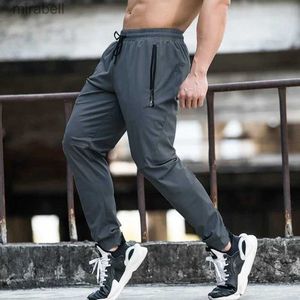 Men's Pants New Summer Men Running Pants Sports Training Pants With Zipper Pockets Casual Trousers Jogging Fitness Gym Workout Sport Pants YQ240108
