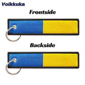 Nyckelringar 1st 2st 3st Set Sale Ukrainska flagga Båda sidor Broderi 2 Färger Tagkedja Bilbil Truck Ryggsäck Keychain -gåvor Partihandel J240108