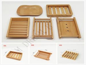 5 Style Naturalne bambusowe uchwyt mydła Kreatywna ochrona środowiska Ekofrotyczne bamboos mydła naczyń naczynia talerz suszenia 7296214