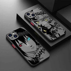 Case di telefonia cellulare Anime Cool-N-Narutos Telefono Custodia per Apple iPhone 13 14 Plus 15 Pro Max 11 Pro 12 Mini XR 8 SE 7 6S XS MAX MATTE SCHOCK AFROUL COPERLL240105