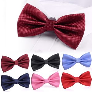 Damat bağlar erkekler taylon ipek jacquard bowtie ile koyu ızgara ince desen bowtie İngiliz düğün bowtie