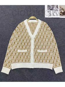 Women's Jackets Designer 2023 Autumn/Winter New Double sided Craft Embroidery Classic Oat Old Flower Double Knitted Cardigan Women's Coat BKQ3