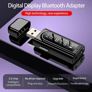 Złącza Bluetooth Odbiornik nadajnik USB FM Mp3 odtwarzanie Aux Audio Dual wyjściowe Adapter stereo 5.0 TF Playback LED Wyświetlacz LED