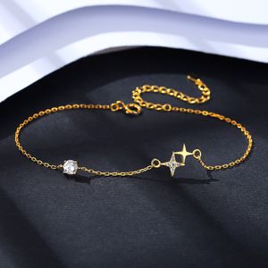 Zircon Star Armband S925 Silver Plated 18K Gold Fashion Armband Shining 3A Zircon High End Armband Korean Style Sweet Armband Valentine's Day Mors Day Gift SPC