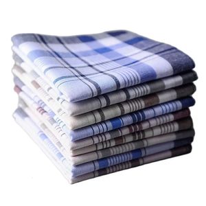 10 Pz/lotto SHSEJA Classico Vintage Plaid Della Banda Fazzoletto Hanky Uomo Tasca Piazze 100% Cotone Business Casual Asciugamano Petto 240108