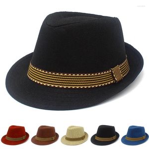 Beralar Hip Hat Men Fedora Şapkaları Trilby Caps Panama Yaz Caz Kovboy Nefes Alabilir Beach Sunhat Cap