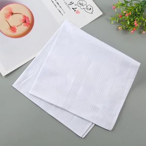 Male 35cm 100% Cotton White Table Satin Handkerchief Towboats Square Handkerchief Whitest Pure DIY Blank Men Christmas Gift 240108