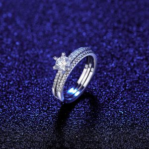 Дизайнерское кольцо Love в европейском стиле, бренд Mosan Diamond S Sier, изысканный блестящий циркон, сексуальный женский комплект, свадебная вечеринка, высококачественные ювелирные аксессуары