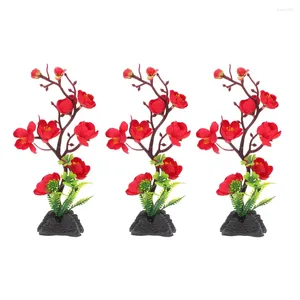 Fiori decorativi 3 pezzi Antipasti giapponesi Decorazioni per la casa rosse Ornamenti per piatti Ornamenti in plastica Fiori finti Simulazione fredda