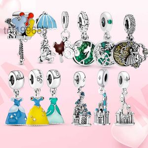 the New Popular 925 Sterling Silver Princess Dress Castle Pendant Beauty and Beast Are Suitable for Primitive Bracelet Women Diy Gifts WRL8