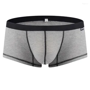 Cuecas masculinas troncos bulge bolsa boxer thread suor-absorvente calcinha ultra baixa ascensão fina respirável calzoncillo hombre