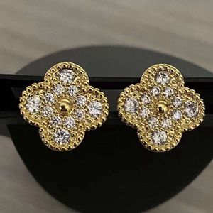 Studdesigner Sier Rose Full Diamond Earrings Gold Black Agate Red Chalcedony Ear Jewelry Gift Earings Numbers