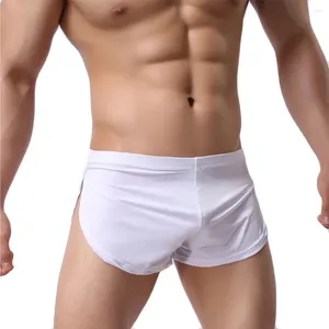 Männer Shorts Männliche Höschen Unterwäsche Boxer Atmungsaktive Männer Boxer Pyjamas Side Split Unterhosen Cueca Homem Nachtwäsche