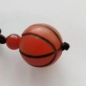 Pingente colares gota sul vermelho natural cristal pingentes basquete para mulheres homens luz azul bola corda colar jóias