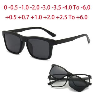 Sonnenbrille 2202 Magnetclip Quadratische Myopiebrille 0 0,5 1,0 2,0 bis 6,0, Hyperopie-Sonnenbrille +0,5 +1,0 +2,0 bis +6