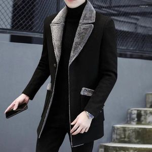 Herren-Trenchcoats, stilvoll, für Herren, Business-Jacke, waschbar, warm, Mantel, Plüschkragen, Umlegeknöpfe, Windjacke