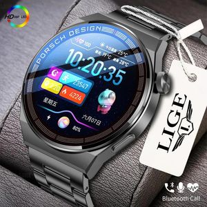 Watches Lige Bluetooth Call Smart Watch Men HD Screen Sports Armband Voice Assistant Waterproof Men Smartwatch för iOS Android 2022