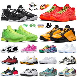 KOBES 6 Odwrotne buty do koszykówki Grinch duże rozmiar Kobee Grindery Grinches Sneakers Alternate Bruce Lee Protro 5 Pierścienie Chaos Mambacita