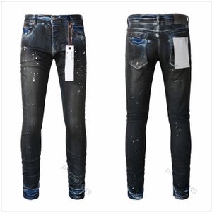 Jeans Mor Tasarımcı Erkek Kot pantolon yüksek kaliteli moda erkek serin stil tasarımcı pantolon sıkıntılı yırtık bisikletçi siyah mavi jean slim motosiklet 610