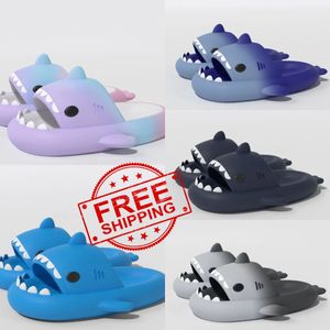 shark slides Slippers sandals mens womens bule rainbow fashion outdoor Novelty Slippers Beach Indoor Hotel sports sneakers size 35-45