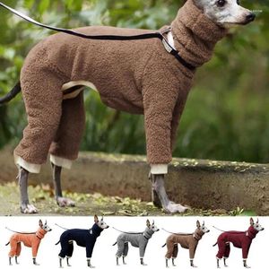 Köpek Kıyısı Kış Sweater Pet Stranty Düz Renk Tam Vücut Bağlama Boksör Laboratuar İçin Rüzgar Geçirmez Elastik Boğaz Pijamaları