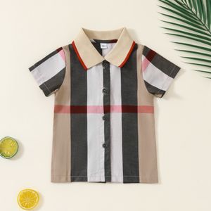 Ins Sommer Baby Jungen Plaid Polos Babys Neugeborene Kinder Gitter Kurzarm Tops Säugling Baumwolle Freizeit Tees S1002